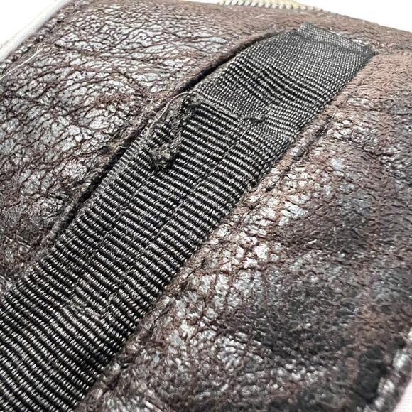 CALVIN Klein Mens Distressed Style Faux Suede Brown Moto Jacket Size Medium - Picture 12 of 14